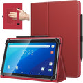 TiMOVO Universal Case for 10.1 Inch Android Tablet with Pen Loop, Lightweight Folding Stand Cover with Hand Strap for All 9.6"-11" Touchscreen Tablet, Dark Red