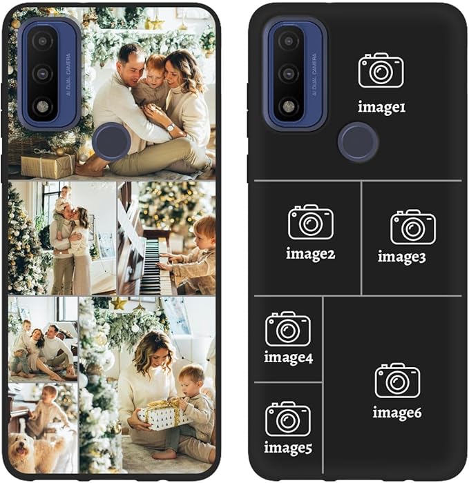 Styletify Design Your Own Case for Motorola Moto G Pure, Custom Personalized Photo Collage Text Cover, Customized Picture Shockproof Protective Soft Slim Silicone Case, Gift for Birthday, Black