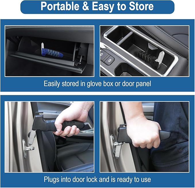 2 Pack Car Door Handle for Elderly,Portable Vehicle Support Car Cane,3 in 1 Car Handle Assist,Auto Cane Car Grab Handle to Get Out of Car for Seniors and Handicapped,Supports Up to 330 Pounds