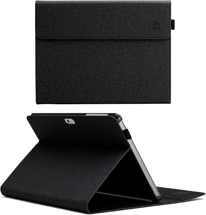 ZAGG Folio Case for Microsoft Surface Go 4 3 with Stand and Stylus Holder Black