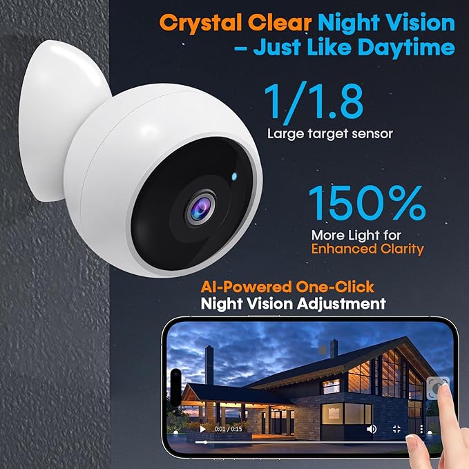 AMTIFO Security Cameras Wireless Outdoor 4-Pack 2K WiFi Indoor Smart Magnetic