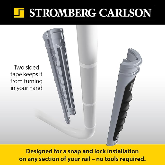 Stromberg Carlson Lend-A-Hand AM-01 Dura Grip RV Handle Replacement – Rubber Rail Cover for 1" Diameter Step Handles, Easy to Install Grab Bar Wrap for Entry Assistance – 9"L, Gray & Black