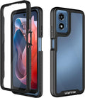 wahhle Compatible with Moto G 5G 2024 Case, Built in Screen Protector Full Body Shockproof Slim Fit Bumper Protective Phone Cover for Men Women-Black