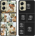 Design Your Own Case for Motorola Moto G Stylus 5G 2024, Custom Personalized Photo Collage Text Cover, Customized Picture Shockproof Protective Soft Slim Silicone Case, Gift for Birthday, Black