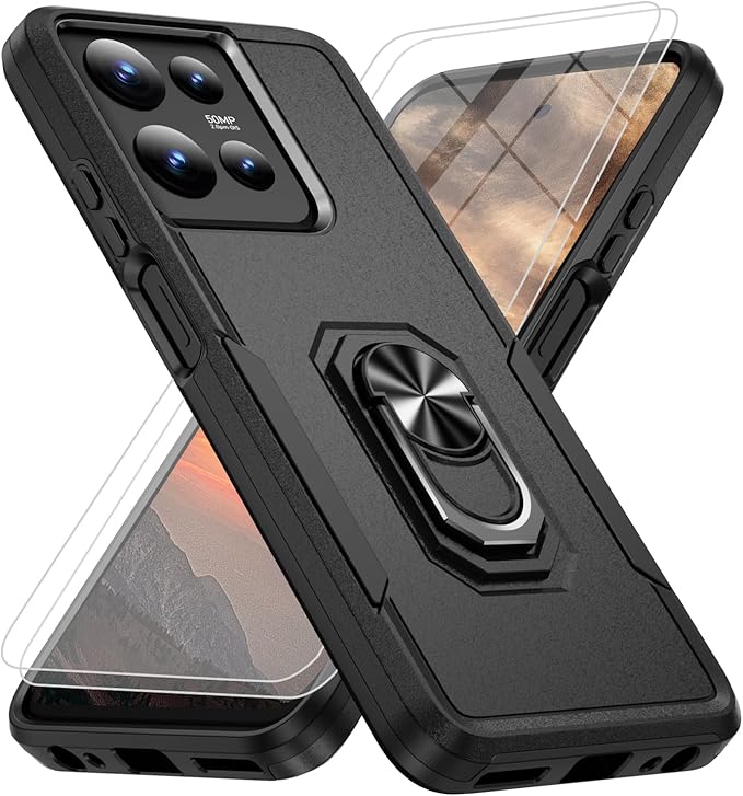 for Moto G 2026/2025 Case, Moto G Play 2026 Case [15 FT Military Grade Drop Protection] with 2X Tempered Glass Screen Protector, Shockproof Phone Case for Moto G 2026/2025 Black