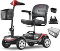 Metro Mobility Scooters with seat for Adults, Seniors, Travel, 4-Wheel Electric Powered Motorized Scooter, 2 Removable Batteries，w/Charge & Light-M1 Red