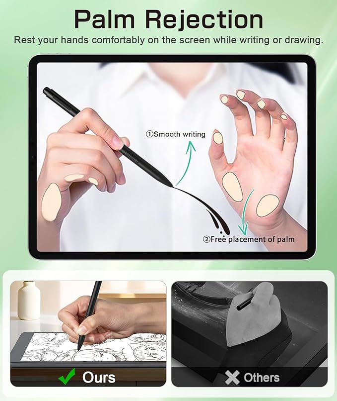 Ciscle Magnetic EMR Stylus Pen for Remarkable 2, No Charging Needed, 4096 Pressure Levels, Palm Rejection, Tilt Support, Eraser & 5 Replaceable Tips, Compatible with EMR Devices