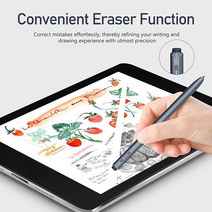 IP151 EMR Stylus Pen with Digital Eraser + 3 Replacement Tips | 4096 Pressure Level Sensitivity&Palm Rejection, Compatible with Remarkable/Kindle Scribe/Wacom Tablets/Samsung/Boox EMR Devices