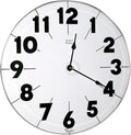 MaxiAids Super Low Vision Quartz Wall Clock, 18" Diameter, White Face with Large Black Numerals, Modern Style, Wall Mount, Indoor Use, White Dial, 1 AA Battery (Not Included)