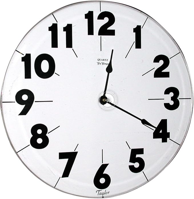 MaxiAids Super Low Vision Quartz Wall Clock, 18" Diameter, White Face with Large Black Numerals, Modern Style, Wall Mount, Indoor Use, White Dial, 1 AA Battery (Not Included)