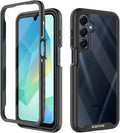 wahhle Compatible with Samsung Galaxy A16 5G Case, Built in Screen Protector Full Body Shockproof Slim Fit Bumper Protective Phone Cover for A16 4G/5G Men Women-Black/Clear