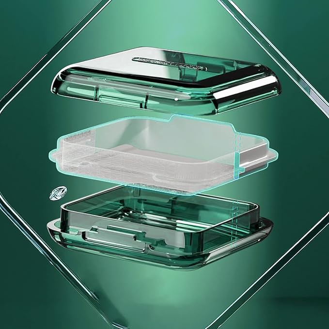 DUBSTAR Small Pill Box for Purse, Moisture Waterproof Travel Pill Case with 4 Compartments, Daily Pill Organizer for Vitamins & Medication (T-Green)