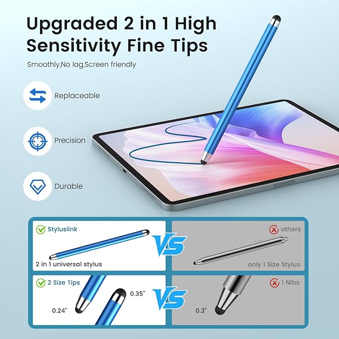 Stylus Pen for Touchscreen 20 Pack, 2 in 1 Universal Stylus High Precision Sensitivity, Stylus Pen for ipad, iPhone, Android, Galaxy Microsoft,Chromebook Tablet All Capacitive Touch Screens