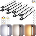 12" Ultra-Thin Under Cabinet Lighting Cordless, Aluminum Alloy Under Counter Lights for Kitchen, 3-Color-Temps Magnetic Closet Lights, Rechargeable Motion Sensor Light Indoor (8 Pack, Black)