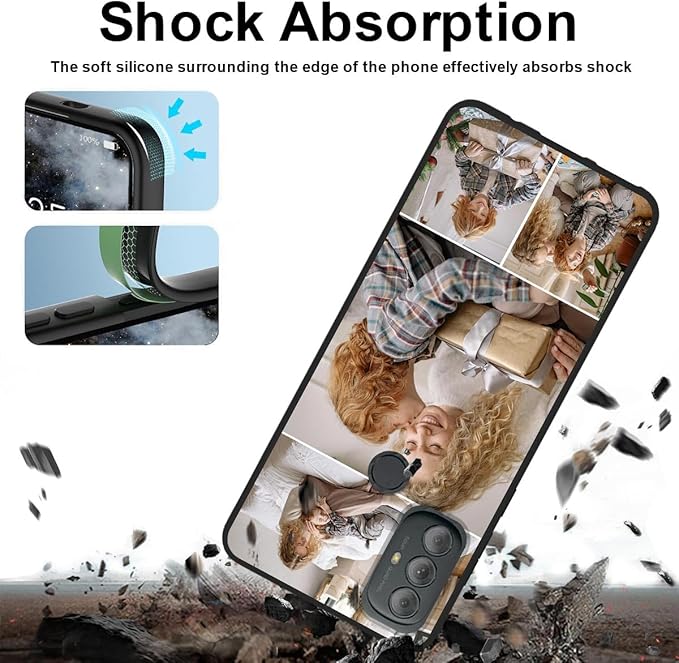 Custom Photo Case for Motorola Moto G Power 2022, Create Your Own Picture Collage Phone Case, Soft Drop Protection, Personalized Anti-Scratch TPU Soft Cover, Gifts for Family Friends, Black