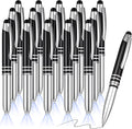 Zonon 15 Pieces 3 in 1 Ballpoint Pen with LED Flashlight and Stylus Tip Multi-Function Capacitive Pen, 1.0 mm Black Ink Metal Ballpoint for Touch Screens Nurse Teacher Gifts(Black)