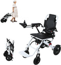 Electric Wheelchair for Adults, Portable Travel Motorized Wheelchair Lightweight Foldable Power Wheelchair with 500W Dual Motors 12 Mile Range with Compact Design for Elderly Disabled (White)