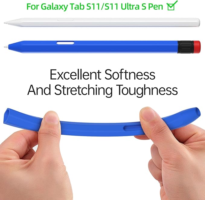 AZF Compatible with Samsung Galaxy Tab S Pen S11/S11 Ultra S Pen Case,Classic Design Silicone Protective Sleeve, Anti-Slip, Drop-Resistant Comfortable gripSupport Magnetic Charging. (Blue)
