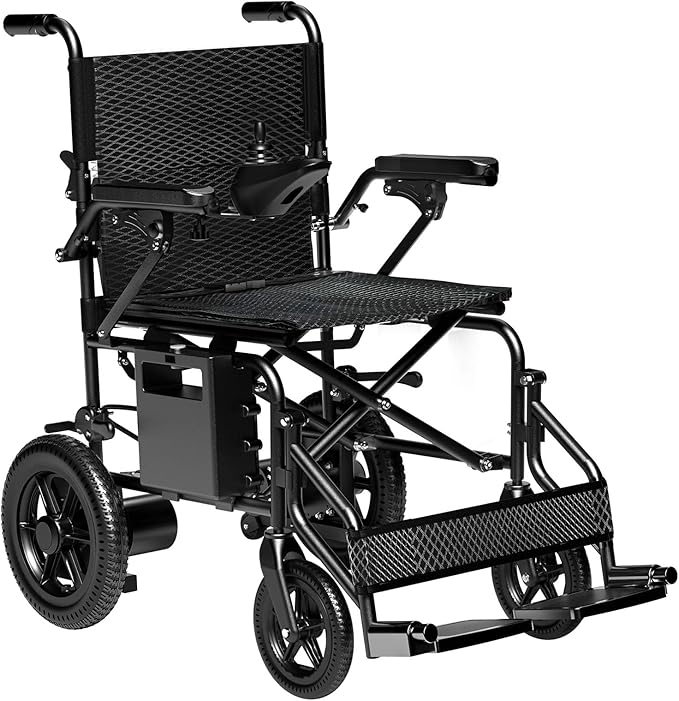 Hassky Folding Electric Wheelchair for Seniors, 15+ Miles Range Powered Electric Wheelchairs for Adults All Terrain Motorized Wheelchair for Travel