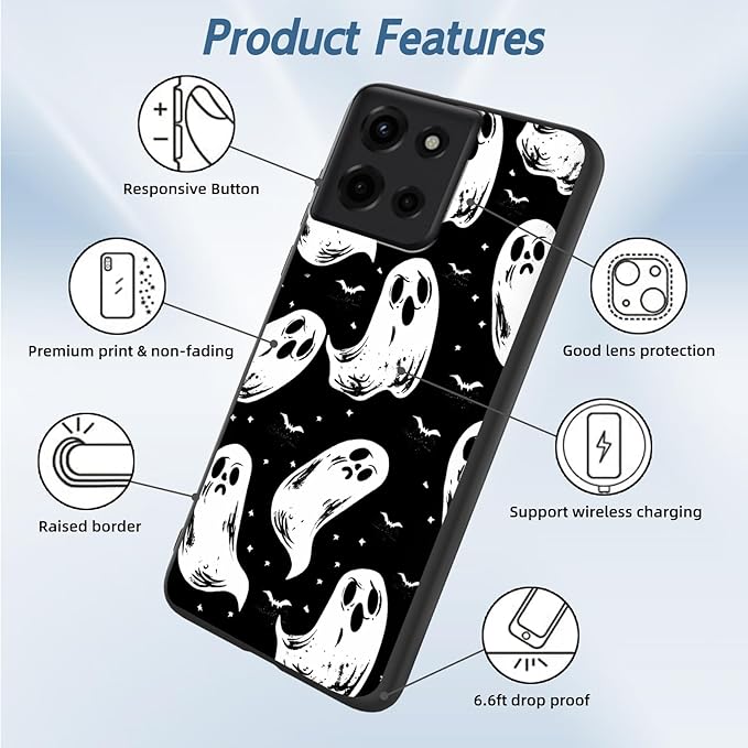 for Moto G 5G 2025 Phone Case, Soft TPU Shockproof Full Body Protection Cover 6.7" for Moto G 5G 2025, Lightweight Compatible Wireless Charging, Cartoon Spirits