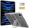 Dteck for Apple iPad Pro 13 inch (M4/M5) 2024/2025 Release Slim Clear Case with Kickstand/Pencil Holder Slot, Shockproof Reinforced Corners, Lightweight Protective Thin Tablet Back Cover, Transparent