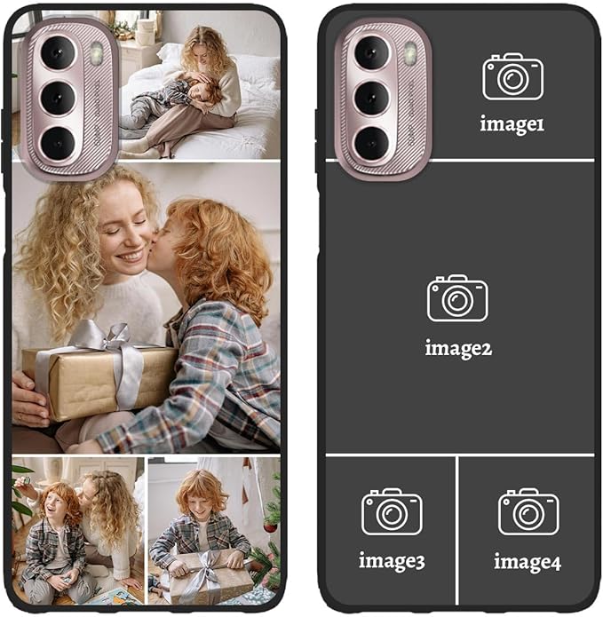 Custom Photo Case for Motorola Moto G Stylus 5G 2022, Create Your Own Picture Collage Phone Case, Soft Drop Protection, Personalized Anti-Scratch TPU Soft Cover, Gifts for Family Friends, Black