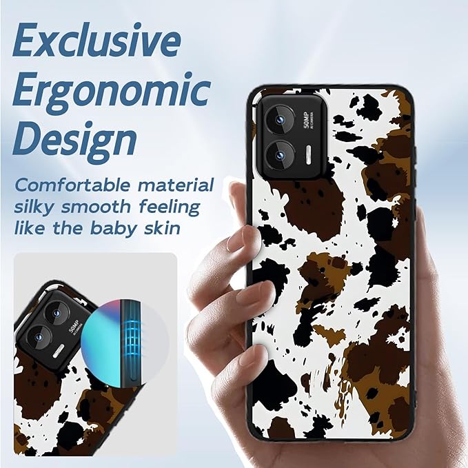 for Moto G Stylus 5G 2024 Phone Case, Soft TPU Shockproof Full Body Protection Cover 6.7" for Moto G Stylus 5G 2024, Lightweight Compatible Wireless Charging, Cow Print