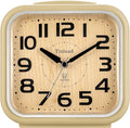 Tinload 5.5" Large Analog Alarm Clock Silent Non Ticking, Gentle Wake, Beep Sounds, Increasing Volume, Battery Operated Snooze and Manual Light, Easy Set, Cream
