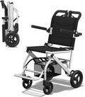 18lbs Ultra-Lightweight Wheelchair, Foldable Transport Wheelchair for Seniors & Adults with Handbrake, Easy Portable Travel Wheel Chair with Padded Seat & Storage Bag, Supports 220lbs No Installation