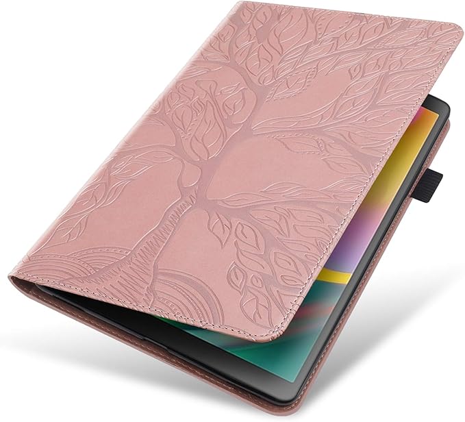 Case for Samsung Galaxy Tab S5e 10.5 2019 SM-T720/T725 Premium PU Leather Stand Flip Wallet Case Multiple Viewing Angles Lightweight Folio Cover with Card Pockets Stylus Loop Elastic Band - Rose Gold
