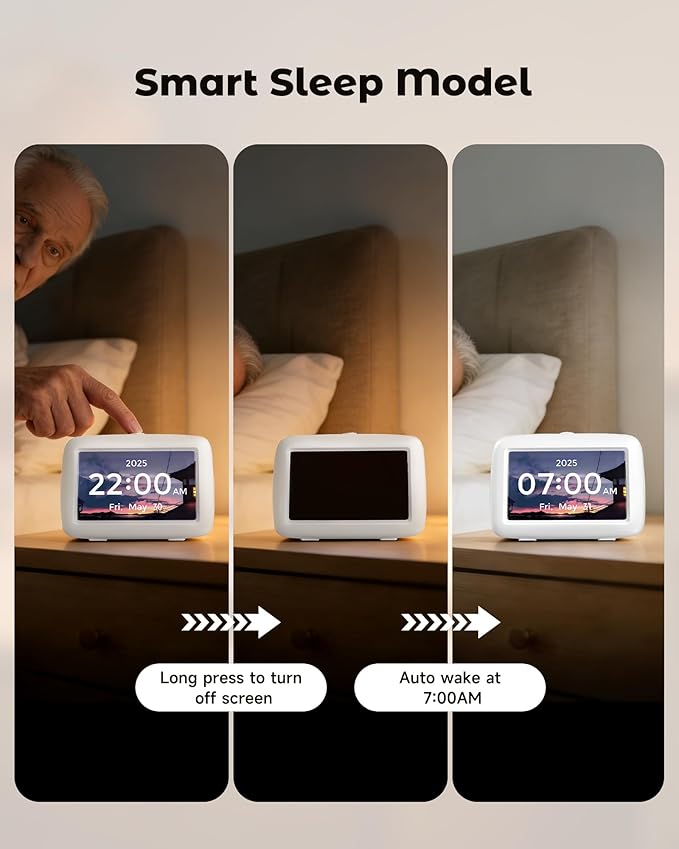 PILSAMAS Talking Clock for Seniors with 8 Medication Pill Reminders, Big Digit, 12 Custom Event Alerts, 5 Aalrams & Auto DST, Bedside & Desk Alarm Clock for Blind, Visually Impaired, Elderly, Dementia