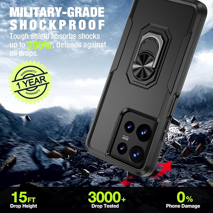 for Moto G 2026/2025 Case, Moto G Play 2026 Case [15 FT Military Grade Drop Protection] with 2X Tempered Glass Screen Protector, Shockproof Phone Case for Moto G 2026/2025 Black