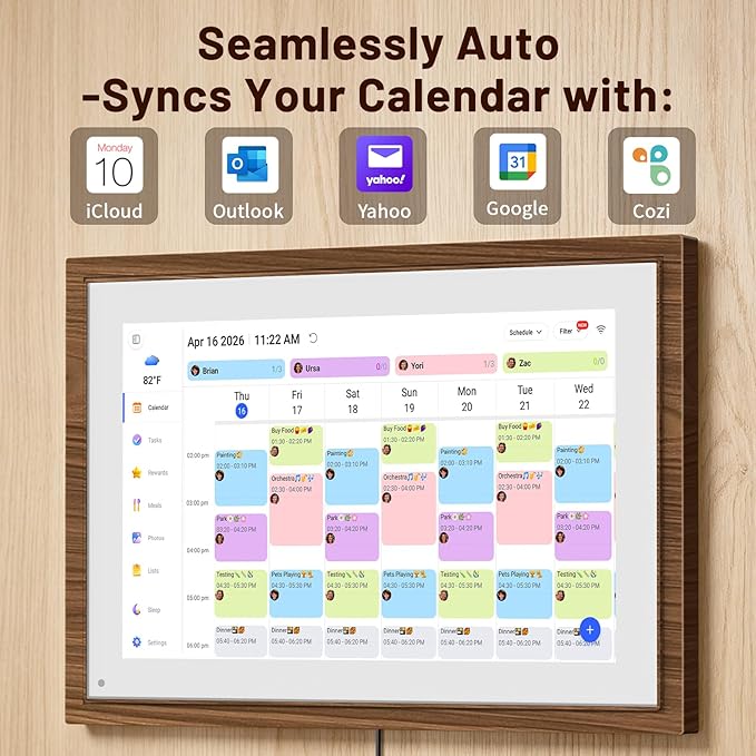 10.1 Inch Digital Calendar - Touchscreen Chore Chart & Family Planner, HD Interactive Display for Wall/Desk, To-Do List & Meal Planner, Digital Picture Frame Gift for Women, Moms, Office & Home