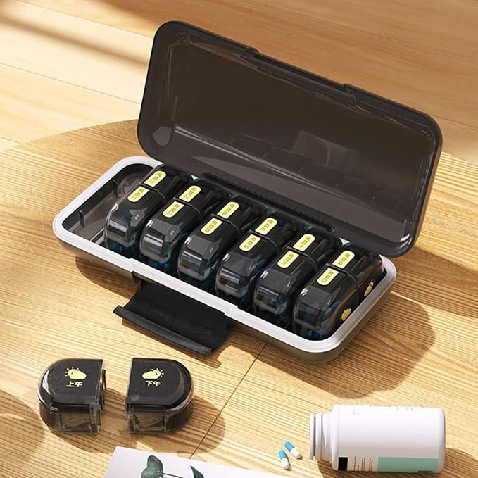 Travel Friendly Medicine Organizers Box 14 Removable Compartments for Business Trips Short Getaways MoistureProof Design Portable Box