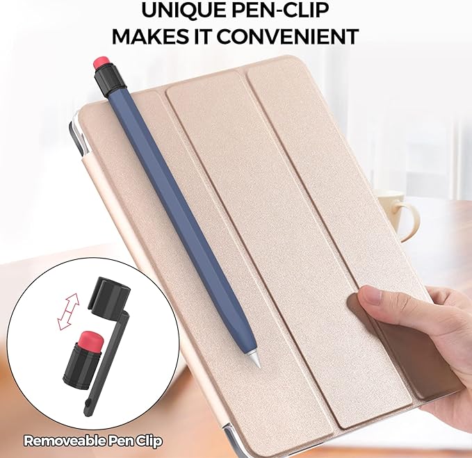 TRONWIN Apple Pencil 1st Generation Case, Silicone Pencil Sleeve Cover Perfect Grip Skin Classic Design with Sturdy Clip Compatible with Apple Pencil 1st gen for ipad (Midnight Blue)