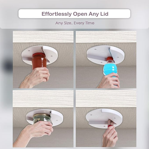 100 Pack Jar Opener for Seniors - Under Cabinet Jar Openers for Weak Hands, Easy Grip, Arthritis jar opener, One Handed Gadgets & Bottle Opener - Essential Kitchen Gadgets for Home Assistance