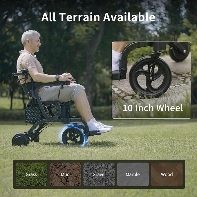 4 in 1 Intelligent Electric Wheelchair,Rollator Walker with Seat, Lightweight Foldable Transport Wheelchair Combo,Detachable Footrests, 10" Wheels for Seniors Adults (2*Battery)