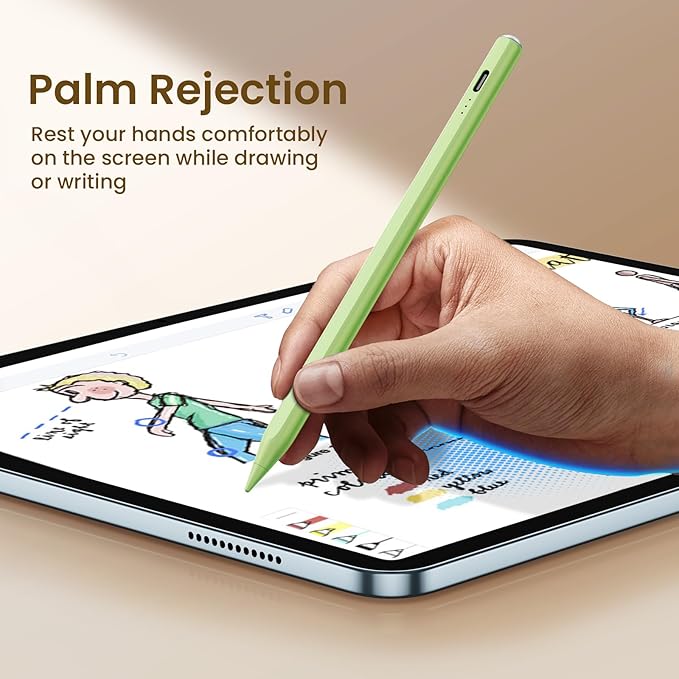 Hastraith Stylus Pen for iPad(2018-2026)-13 Mins Fast Charge with Tilt Sensitivity & Palm Rejection for iPad 11/10/9/8/7/6th Gen, Air 5/4/3/M4/M3/M2, Pro 13"/12.9"/11"/M4, Mini 7/6/5th, Green