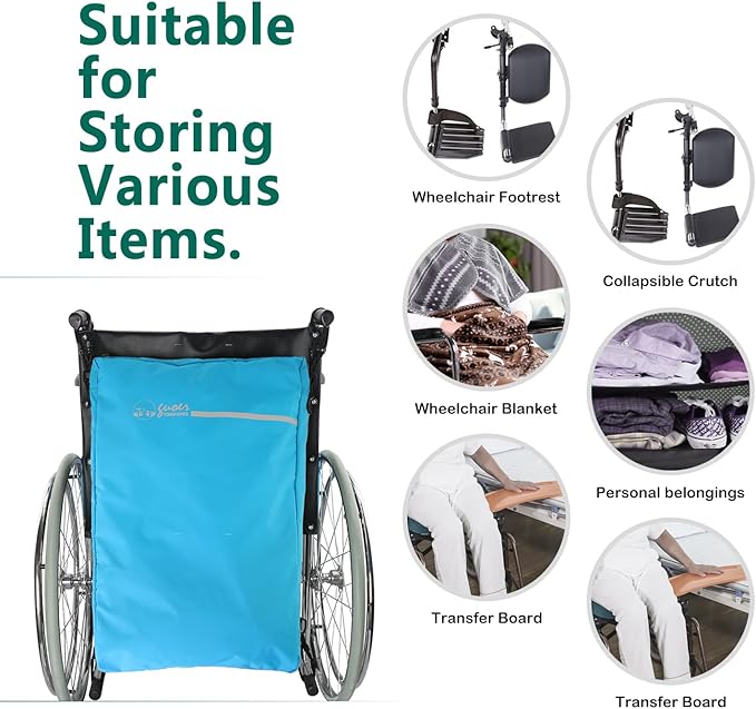 Wheelchair Footrest, Leg Support, Transfer Board Bags, Leg Rest Footrest Extender Storage Bag, for Wheelchair Accessories and Storage of Personal Belongings(W26H03SB)