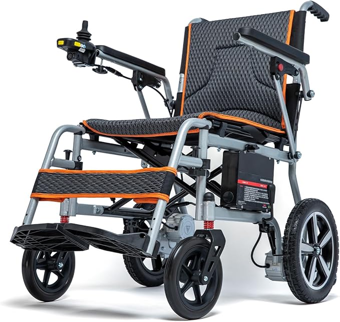 33lbs Lightweight Electric Wheelchair, Foldable Electric Wheelchairs for Adults, All Terrain Motorized Wheelchair Mobility Scooters for Adults, Airline Approval