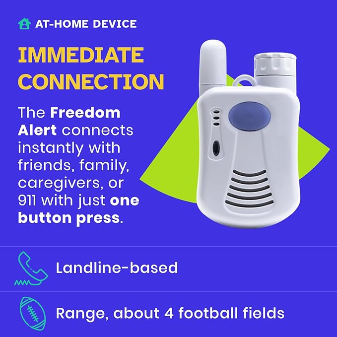Freedom Alert Landline Personal Emergency Device 2-Way Call for Seniors