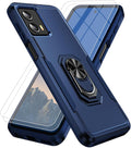 for Moto G 5G 2023 Case (XT 2313) [15 FT Military-Grade Drop Protection], Motorola G 5G 2023 Case with 2X Tempered Glass Screen Protector, Dark Blue
