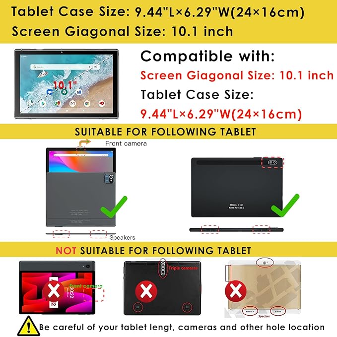 DETUOSI Silicone Case for Okaysea 10.1 inch Tablet with Stylus Pen & Shoulder Strap, Multi-Angle Stand Case, Soft Lightweight Protcetive Cover for QunyiCO 10.1, Moderness MB1001 10.1, Dazzling Pink