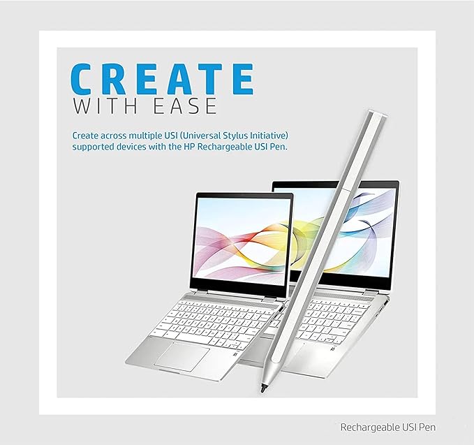 Active Pen L70858-001 (AES 2.0 USI Garaged/Rechargeable G3) 4096 Pressure Levels Digital Stylus for EliteBook x360, Chromebook x2 - Rechargeable with Palm Rejection