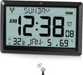 Amgico Digital Wall Clock,10.5" Large Display Atomic Clock,Battery Operated,Digital Calendar Auto Setting with Indoor Temperature,Humidity,Date,Day,Auto DST for Elderly Bedroom Classroom,No Backlight