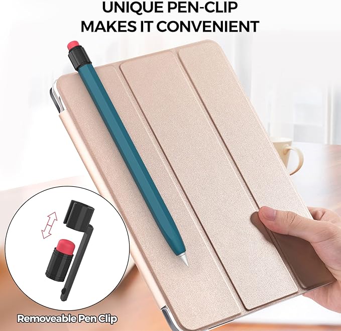 TRONWIN Apple Pencil 1st Generation Case, Silicone Pencil Sleeve Cover Perfect Grip Skin Classic Design with Sturdy Clip Compatible with Apple Pencil 1st gen for ipad (Deep Green)