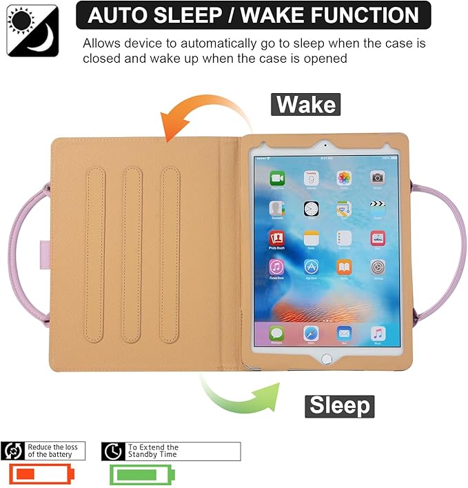 Dteck for iPad Air 13" M2/M3/M4, Pro 13" M4/M5, Pro 12.9" 3rd/4h/5th/6th Gen Smart Folio Case with Auto Sleep Wake, Stand, Handle, Pocket, Handbag Style PU Leather Protective Cute Bowknot Cover, Pink