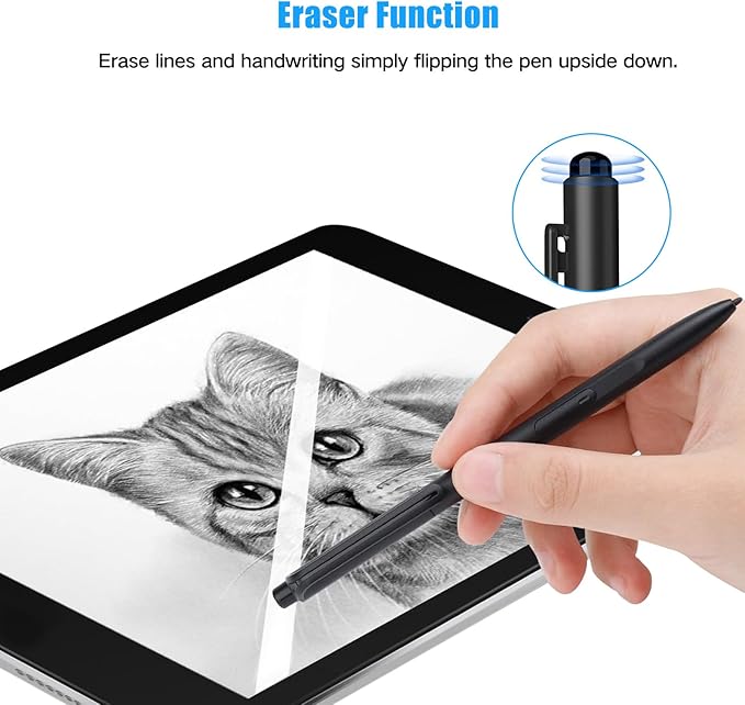 Jvkzaen EMR Stylus Compatible with Remarkable 2, Replacement Digital Pen with Eraser, 4096 Pressure Levels, Tilt Support, Palm Rejection, for Remarkable/Samsung/Kindle Scribe Devices(3 Pen Tips)