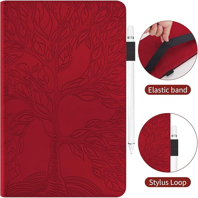 Case for Samsung Galaxy Tab S5e 10.5 2019 SM-T720/T725 Premium PU Leather Stand Flip Wallet Case Multiple Viewing Angles Lightweight Folio Cover with Card Pockets Stylus Loop Elastic Band - Red