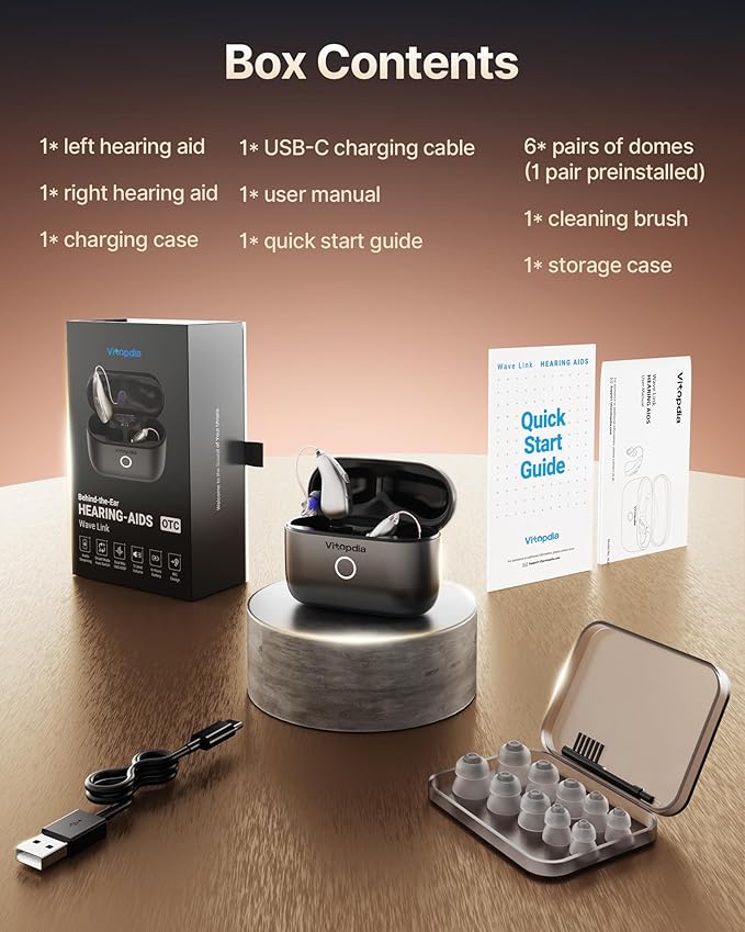 3-in-1 Rechargeable Bluetooth OTC Hearing Aids for Adults Seniors, Music Streaming | Phone Call Auto Switch, Smart Noise Cancellation, DSP 16-Channel HD Sound, 5-Level Volume, 15-Hour Battery
